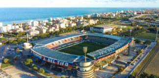 vista aerea dello stadio Riviera delle Palme